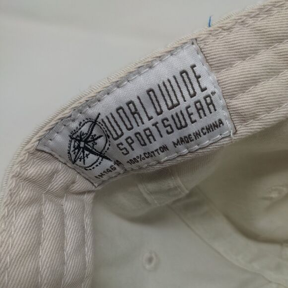 Daytona Beach Shores Strapback Hat Tan One Size Embroidered Hibiscus - Picture 8 of 8